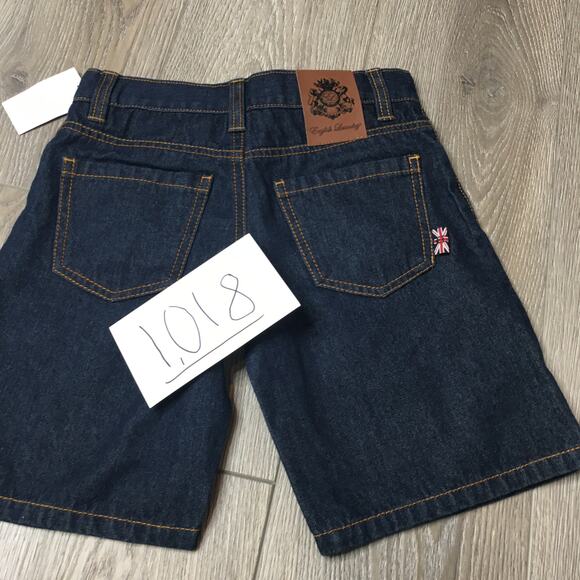 NWT English Laundry Boys Bermuda Dark Wash Denim Shorts Embroidered Logo Size 5 - Picture 3 of 8